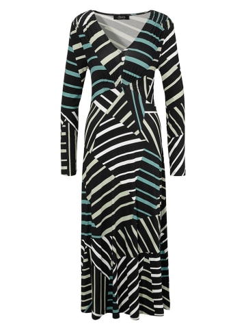 Aniston Jurk zwart/wit/turquoise