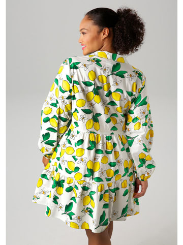 Aniston Kleid in Weiß/ Gelb