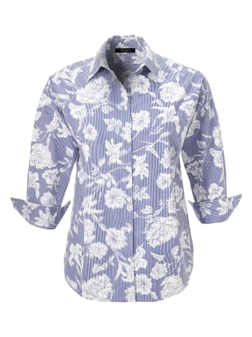 Aniston Bluse in Blau/ Weiß