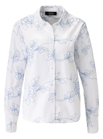 Aniston Bluse in Weiß/ Hellblau