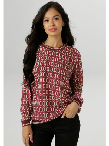 Aniston Bluse in Bordeaux/ Beige