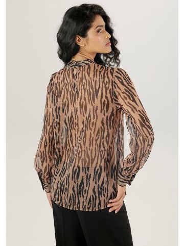 Aniston Bluse in Schwarz/ Beige
