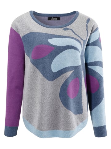 Aniston Trui grijs/paars/blauw