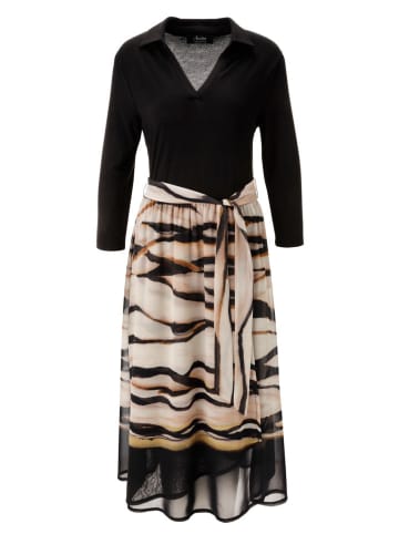 Aniston Kleid in Schwarz/ Beige/ Hellbraun