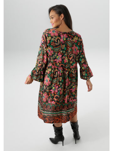 Aniston Jurk zwart/meerkleurig