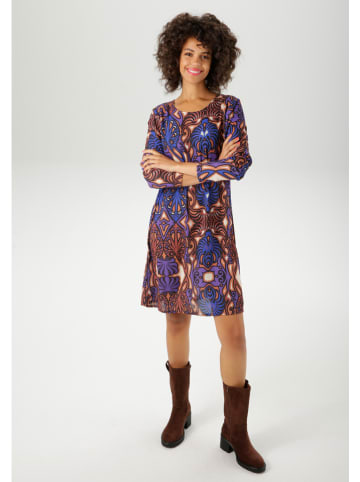 Aniston Jurk blauw/paars/lichtbruin