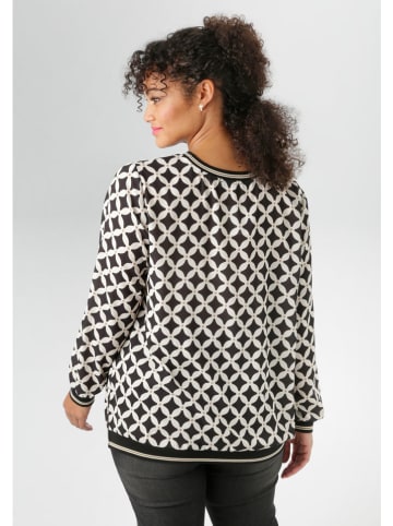 Aniston Bluse in Schwarz/ Weiß