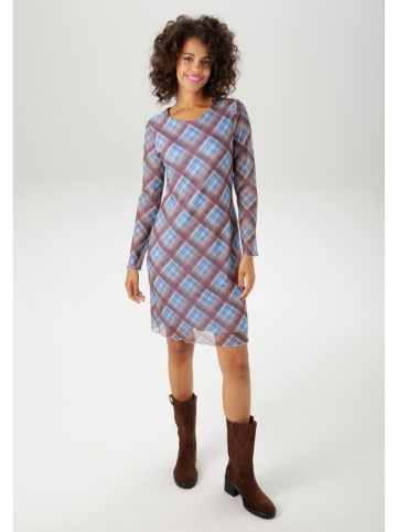 Aniston Jurk lichtblauw/bordeaux