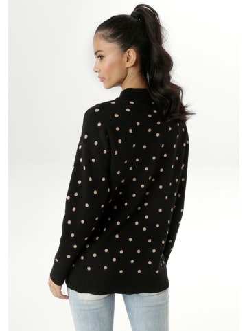 Aniston Sweter w kolorze czarno-beżowym