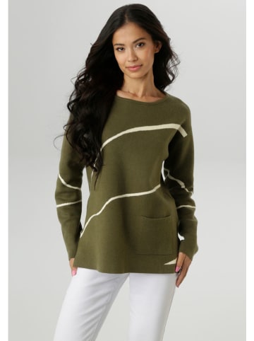 Aniston Sweter w kolorze khaki