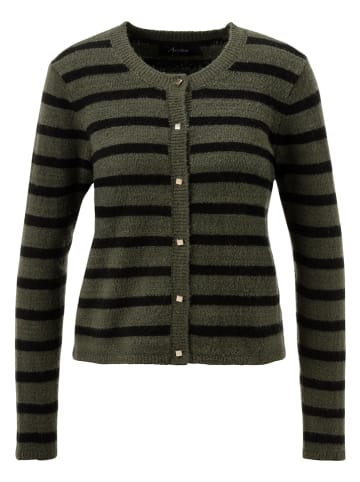 Aniston Cardigan in Khaki/ Schwarz