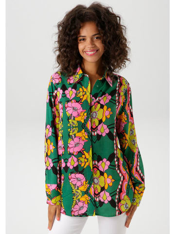 Aniston Blouse groen/lichtroze