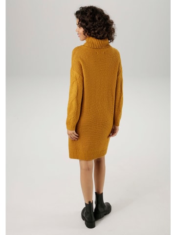 Aniston Sukienka dzianinowa w kolorze karmelowym