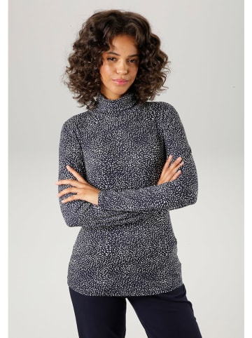 Aniston Longsleeve donkerblauw/wit