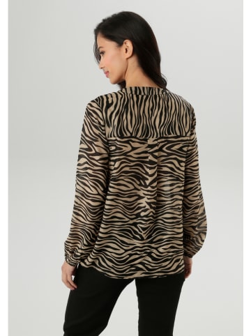 Aniston Bluse in Beige/ Schwarz