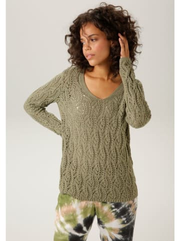 Aniston Sweter w kolorze zielonym