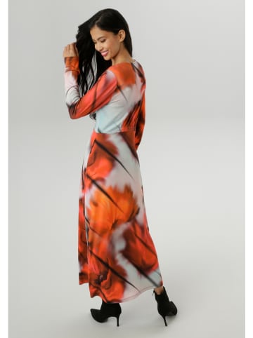 Aniston Kleid in Orange/ Hellblau