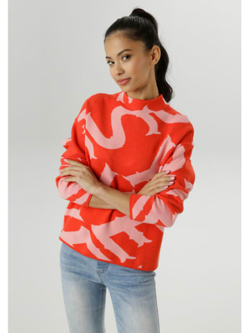 Aniston Pullover in Orange/ Beige