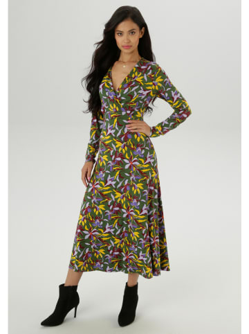 Aniston Sukienka w kolorze ciemnozielono-żółtym