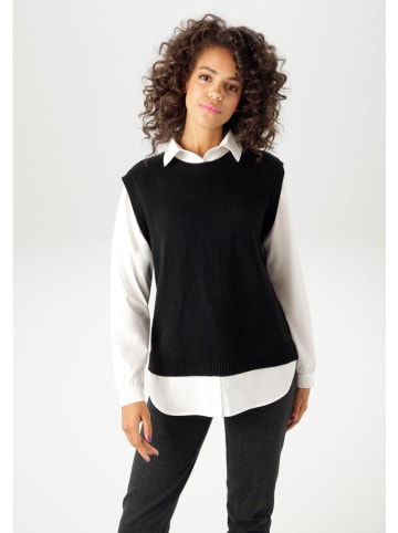 Aniston Sweter w kolorze czarno-białym