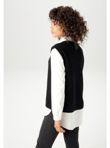 Aniston Sweter w kolorze czarno-białym