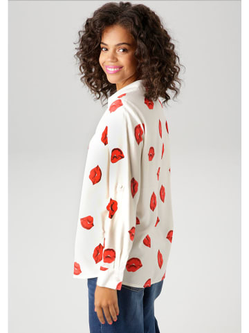 Aniston Hemd in Weiß/ Rot