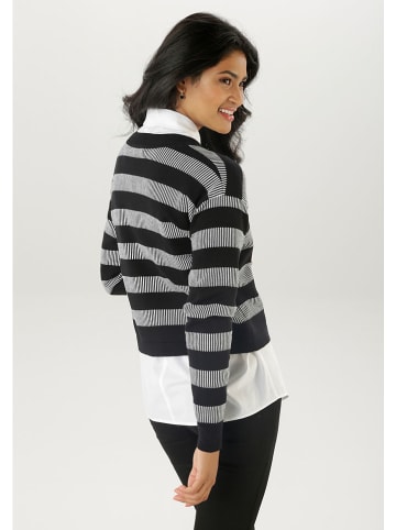 Aniston Cardigan in Schwarz/ Weiß