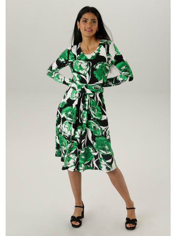 Aniston Jurk zwart/groen/wit