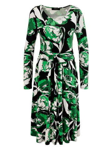 Aniston Kleid in Schwarz/ Grün/ Weiß
