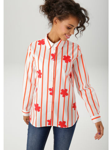 Aniston Bluse in Weiß/ Rot
