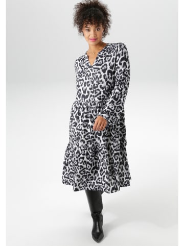 Aniston Jurk lichtgrijs/zwart