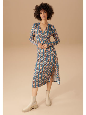 Aniston Kleid in Blau/ Beige