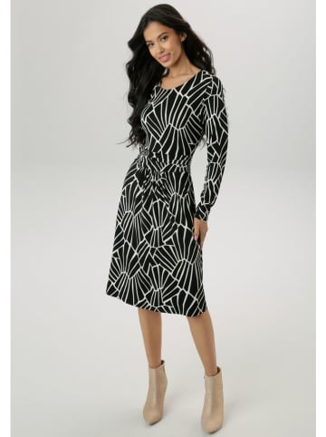 Aniston Jurk zwart/beige