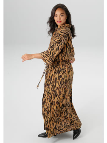 Aniston Jurk camel/zwart