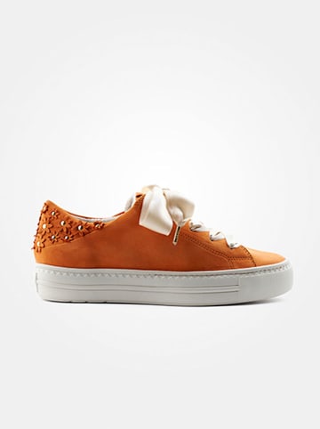 Paul Green Leder-Sneakers in Orange