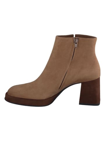 Paul Green Leder-Stiefeletten in Hellbraun