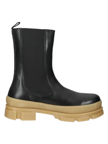 Steve Madden Leder-Chelsea-Boots in Schwarz/ Beige