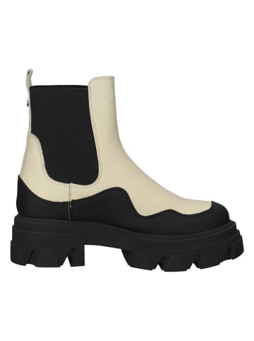 Steve Madden Skórzane sztyblety w kolorze beżowo-czarnym