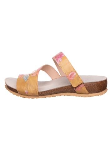 Think! Leder-Pantoletten in Orange/ Bunt
