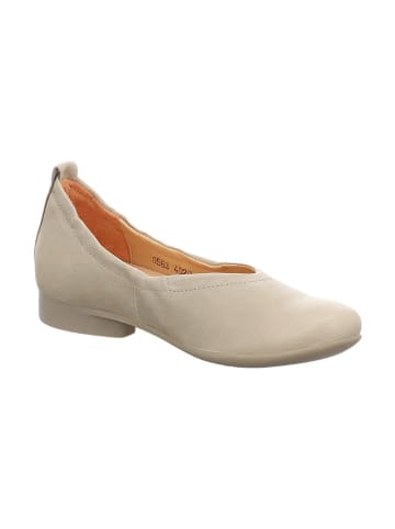 Think! Leder-Ballerinas in Creme