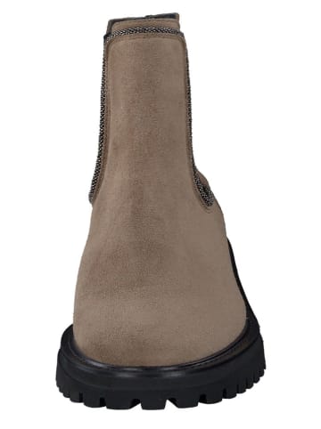 Paul Green Leder-Chelsea-Boots in Braun/ Schwarz
