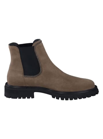 Paul Green Leder-Chelsea-Boots in Braun/ Schwarz