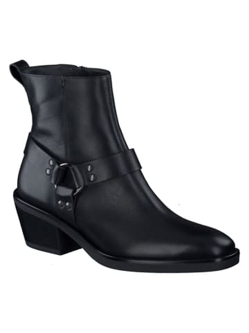 Paul Green Leder-Stiefeletten in Schwarz