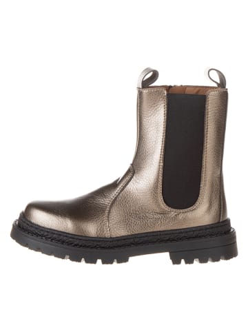 lamino Leren chelseaboots goudkleurig
