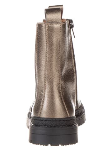 lamino Leren chelseaboots goudkleurig