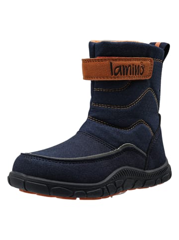 lamino Botki zimowe w kolorze granatowym do chodzenia na boso