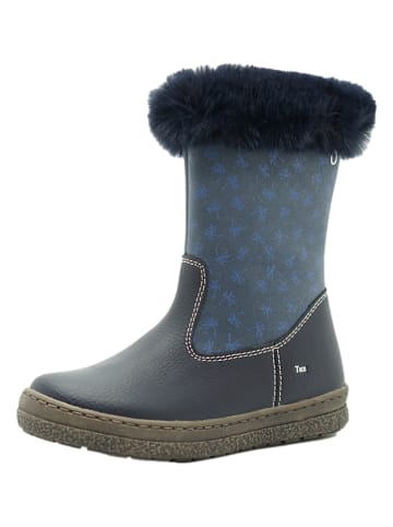 lamino Leren boots donkerblauw