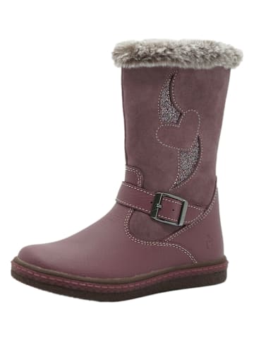lamino Leder-Boots in Lila