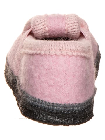 lamino Hausschuhe "Katze" in Rosa/ Grau