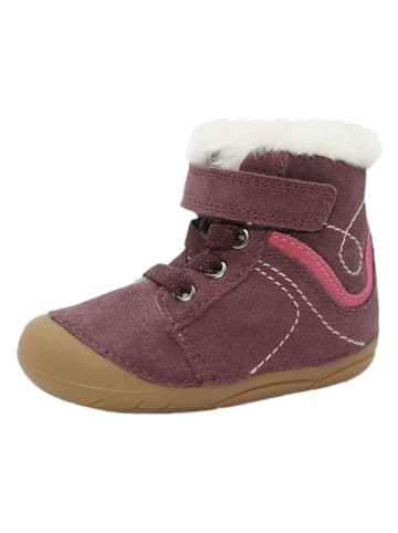 lamino Skórzane botki w kolorze fioletowym